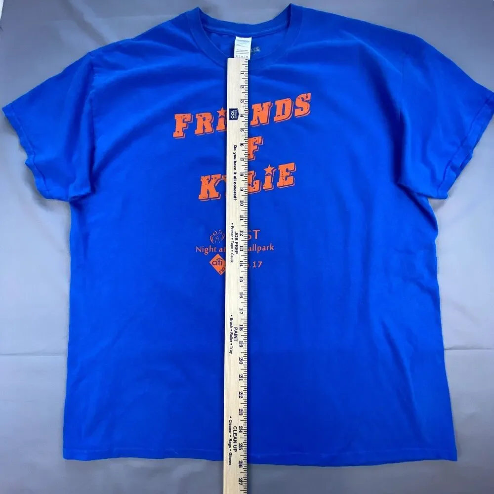 Gildan Mens 2XL Graphic T-Shirt Royal Blue Friends of Kylie Ballpark Event Tee